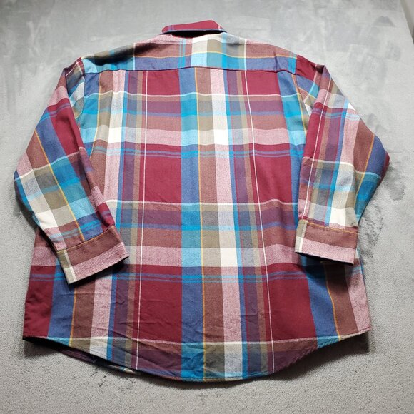 Northwest Territory Plaid Flannel Shacket 2 Pockets Maroon Blue White Men Sz 2XL - Picture 2 of 10